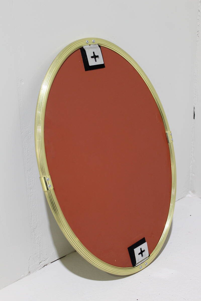 Vintage Spiegel - ovaler Messingrand, 1960er Jahre