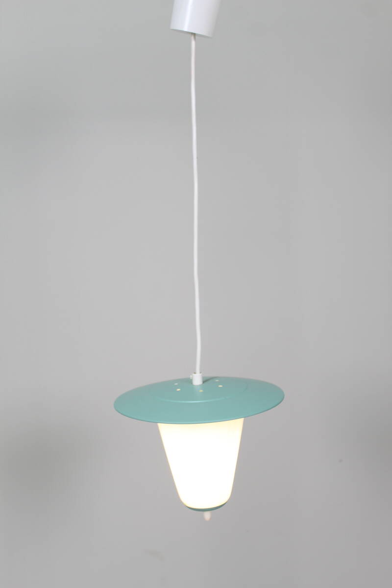 Vintage lamp, hanglamp - mintgroen, jaren '50 stijl