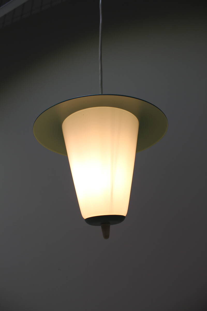 Vintage lamp, hanglamp - mintgroen, jaren '50 stijl