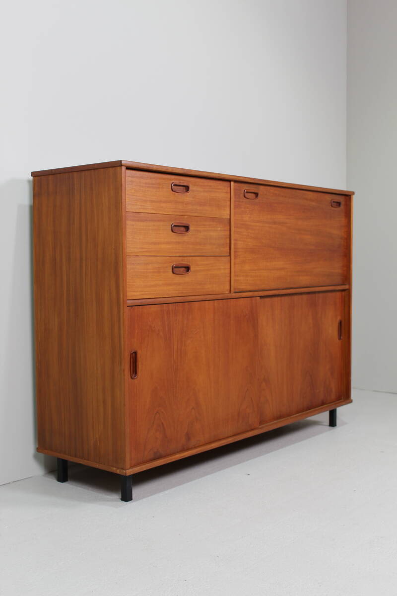 Vintage wandkast, sideboard, - jaren '60, teak | 01484