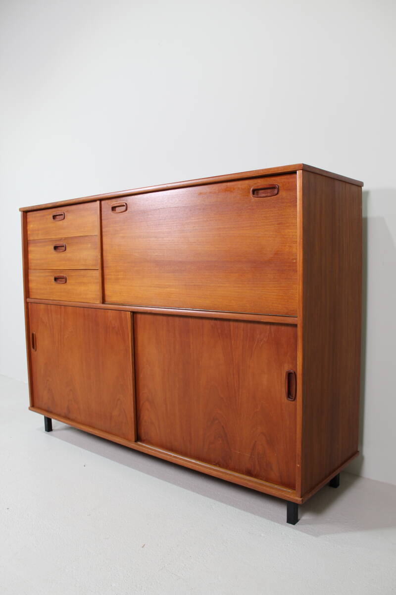 Vintage wandkast, sideboard, - jaren '60, teak | 01484