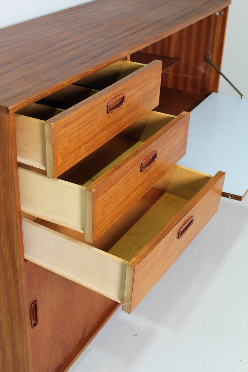 Vintage wandkast, sideboard, - jaren '60, teak | 01484