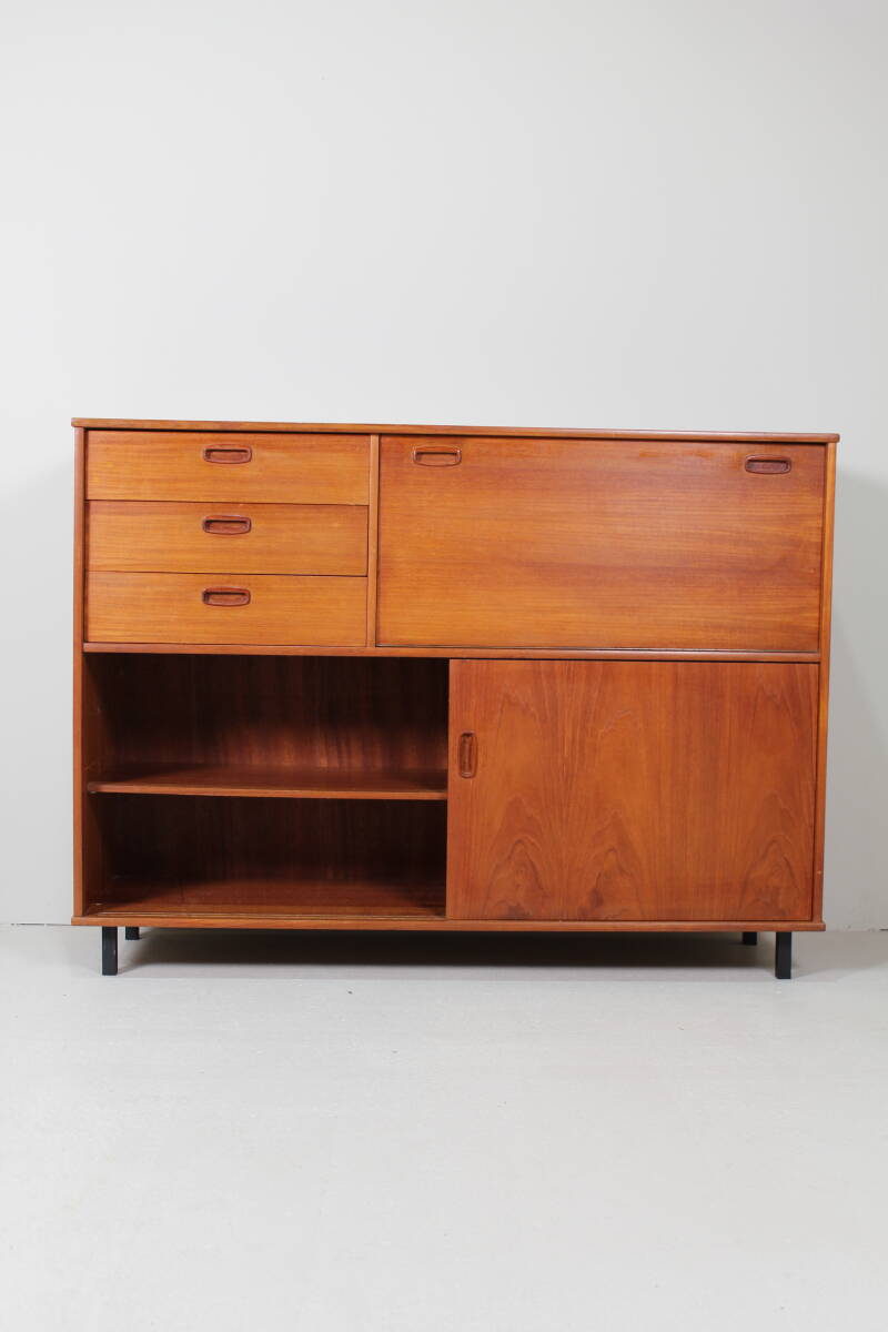 Vintage wandkast, sideboard, - jaren '60, teak | 01484
