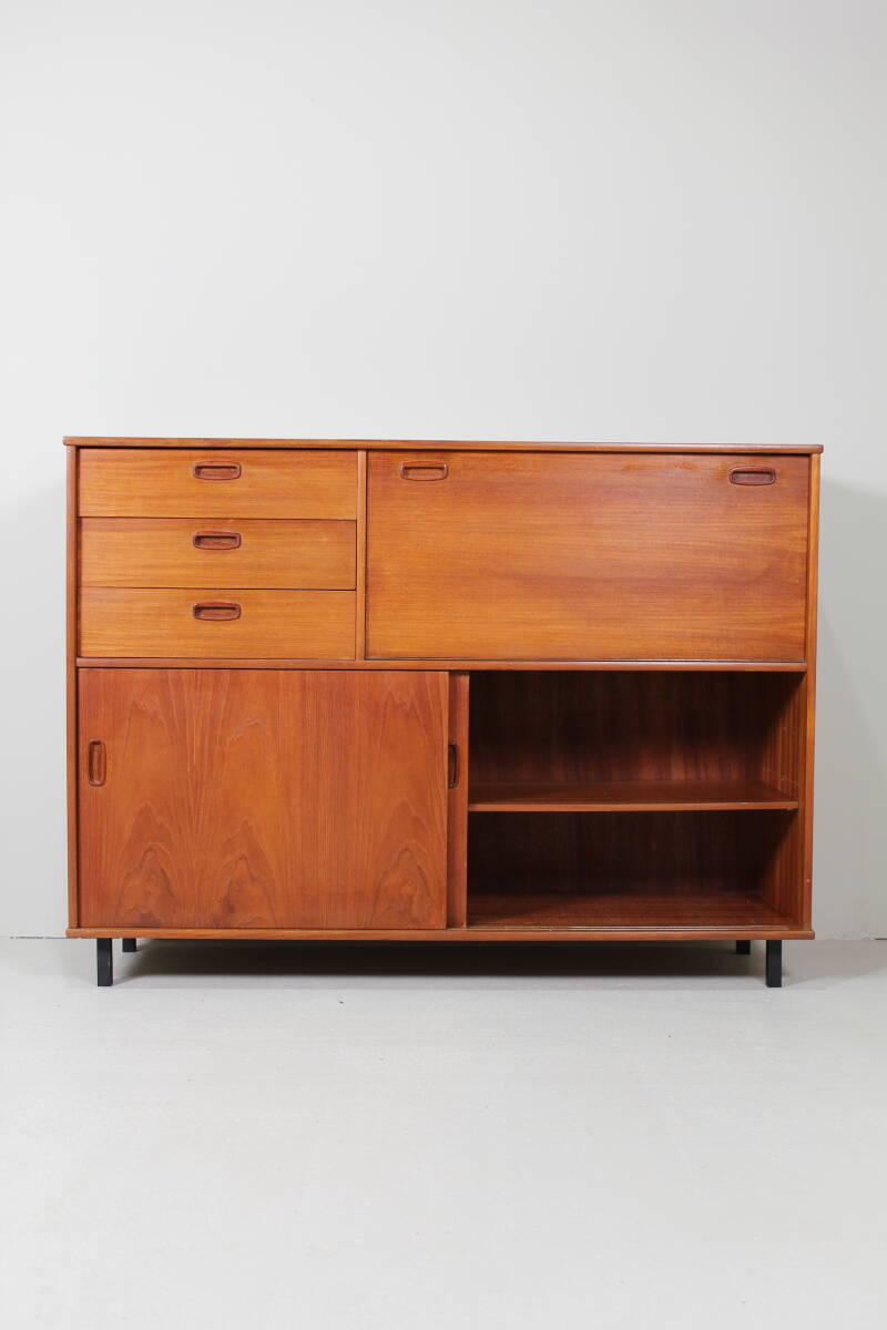 Vintage wandkast, sideboard, - jaren '60, teak | 01484