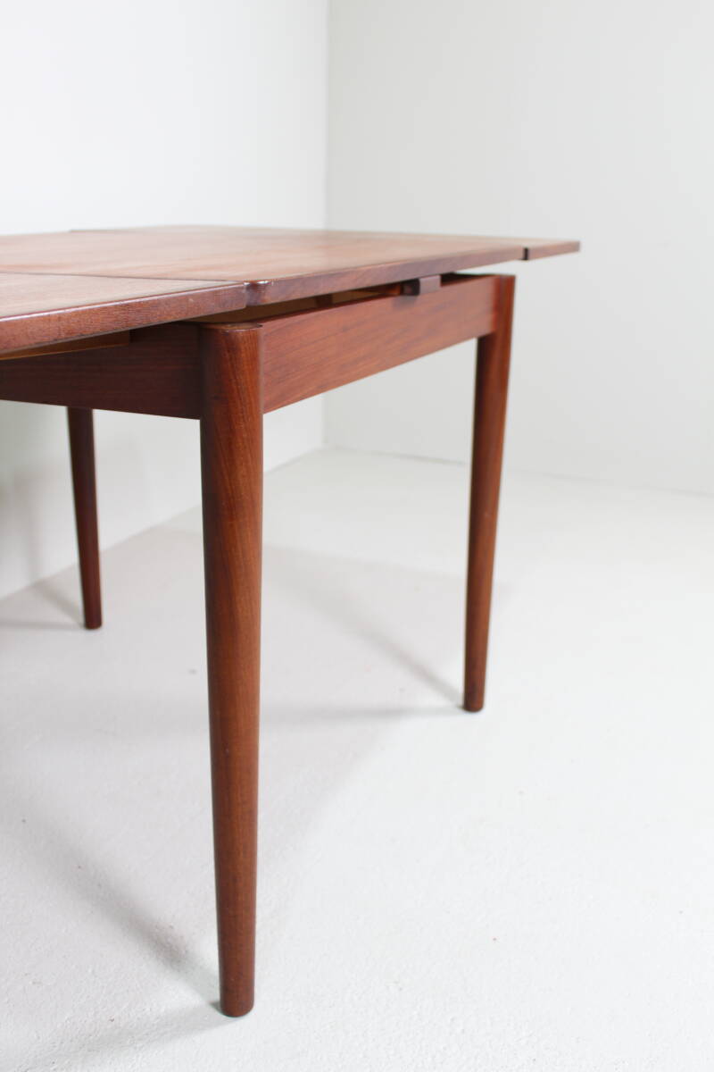 Vintage vierkante uitschuifbare eettafel - jaren '60, teak | 01486