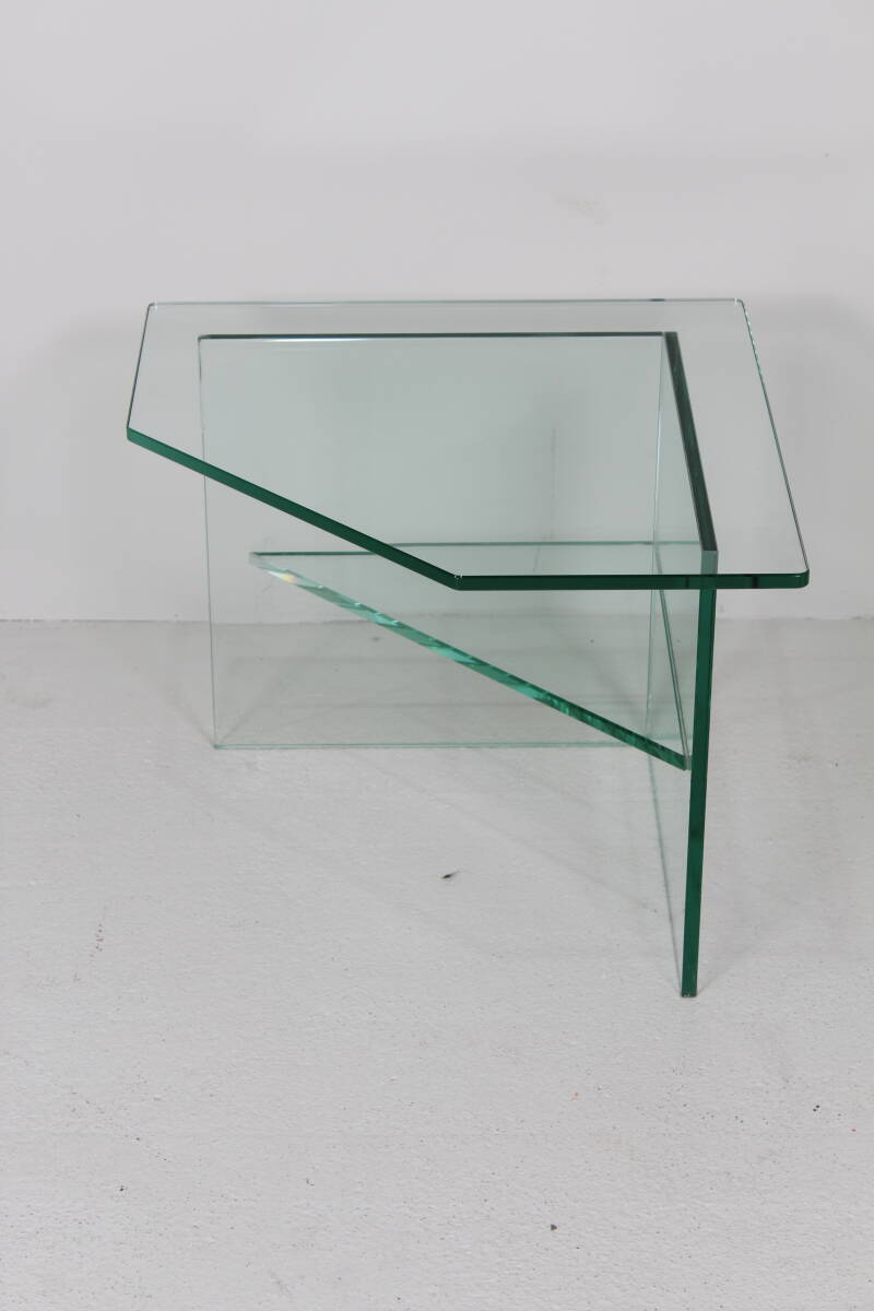 Vintage Beistelltisch, Ecktisch Glas | 01499