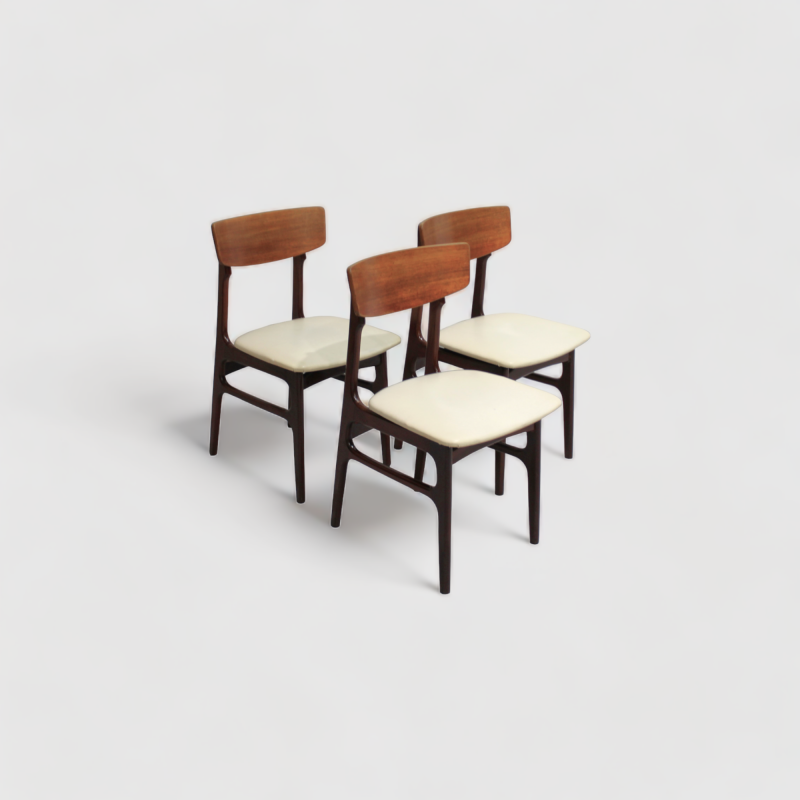 3x Vintage dining room chairs set - 60s | 00902