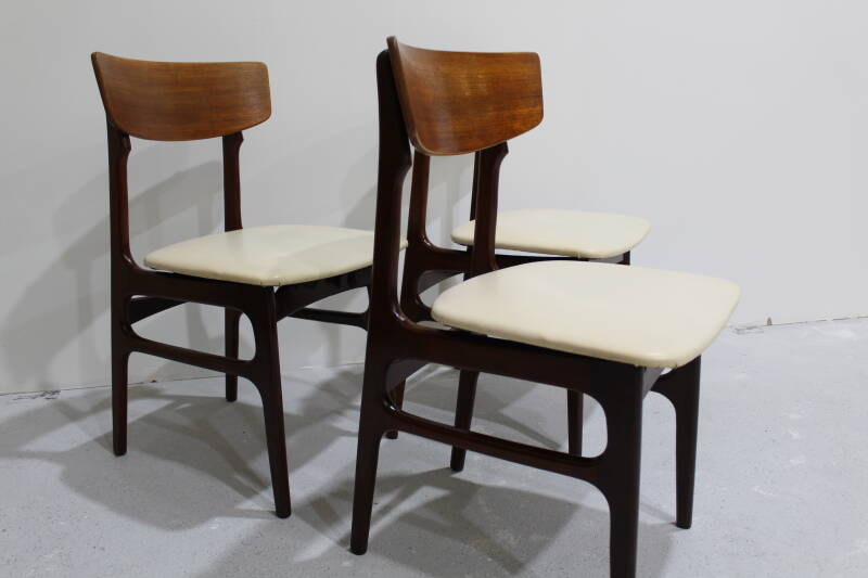 3x Vintage dining room chairs set - 60s | 00902