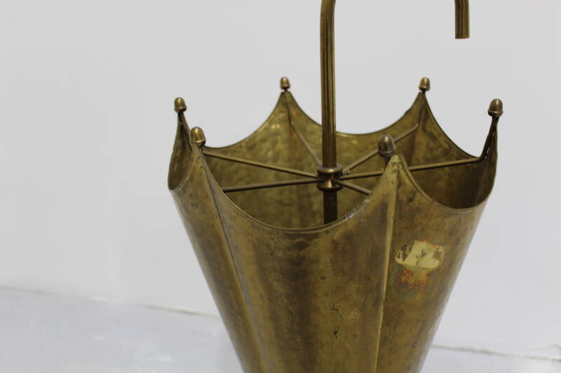 Französischer Vintage-Schirmständer, Schirmhalter – Messing, 1950er Jahre | 01022