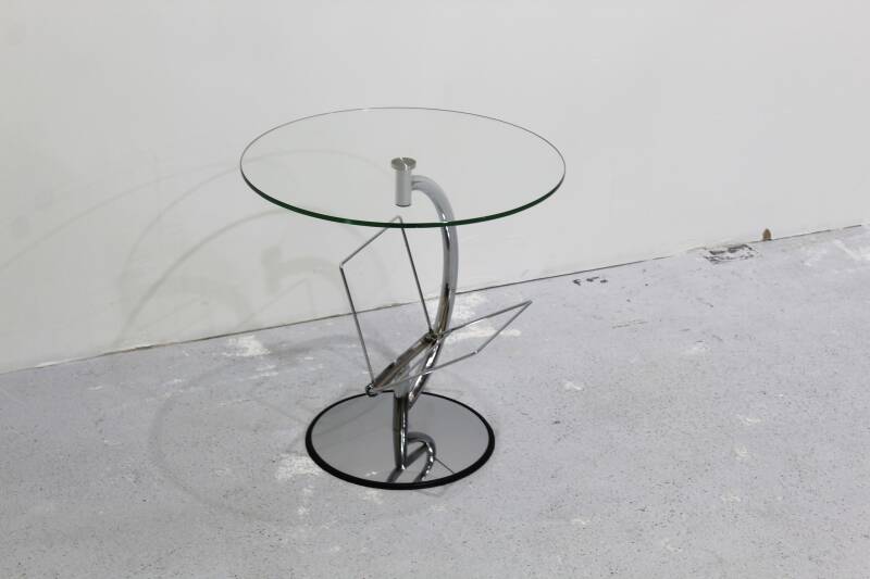 Vintage bijzettafel, lectuurmand - Jaren '60 chroom | 01027