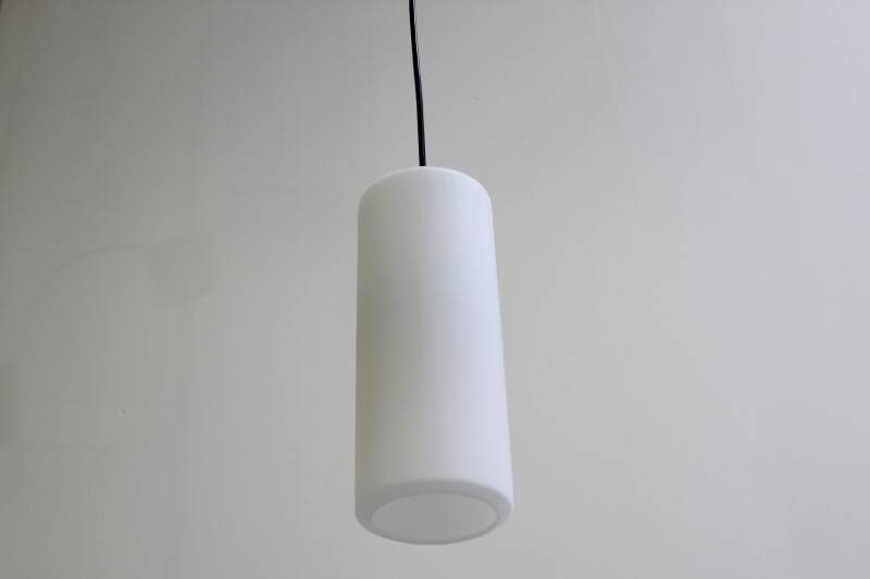 Vintage pendant lamp opal glass white - Glashutte Limburg 70s | 01033
