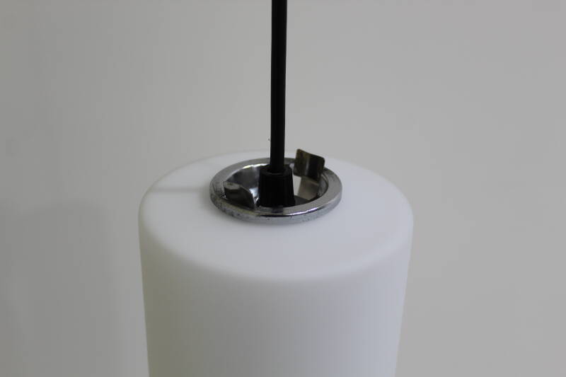 Vintage pendant lamp opal glass white - Glashutte Limburg 70s | 01033