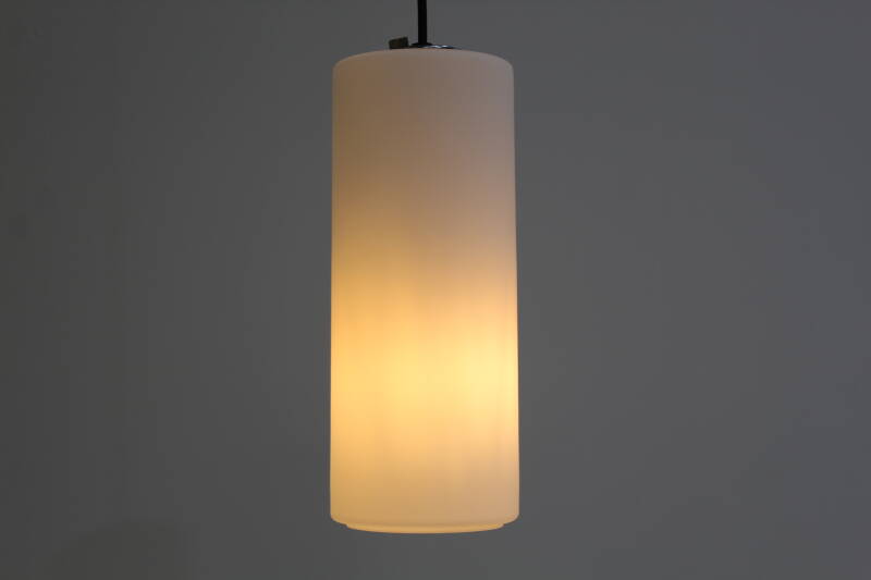 Vintage pendant lamp opal glass white - Glashutte Limburg 70s | 01033