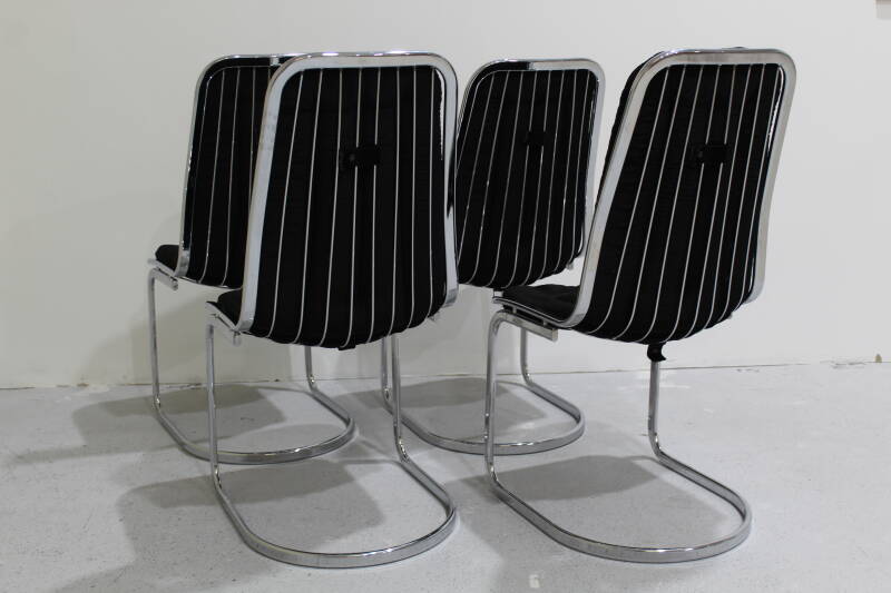 4x Vintage-Esszimmerstühle, Drahtstühle Gastone Rinaldi – italienisches Design | 01028