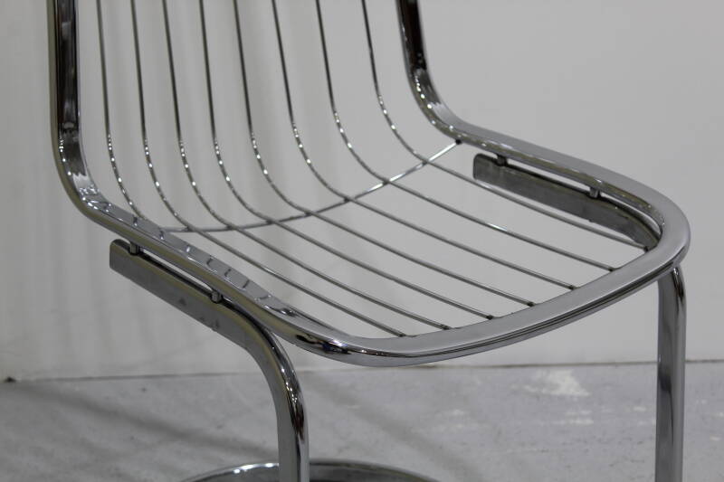 4x Vintage-Esszimmerstühle, Drahtstühle Gastone Rinaldi – italienisches Design | 01028