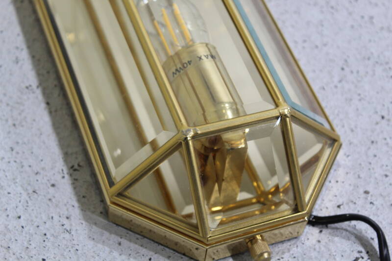 Vintage wall lamp - brass, 70s | 01039 — with cord