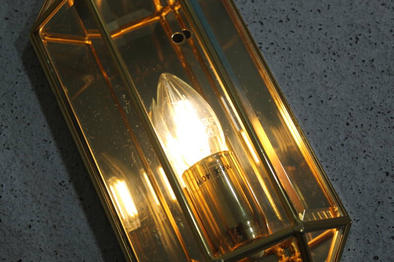 Vintage wall lamp - brass, 70s | 01039 — with cord