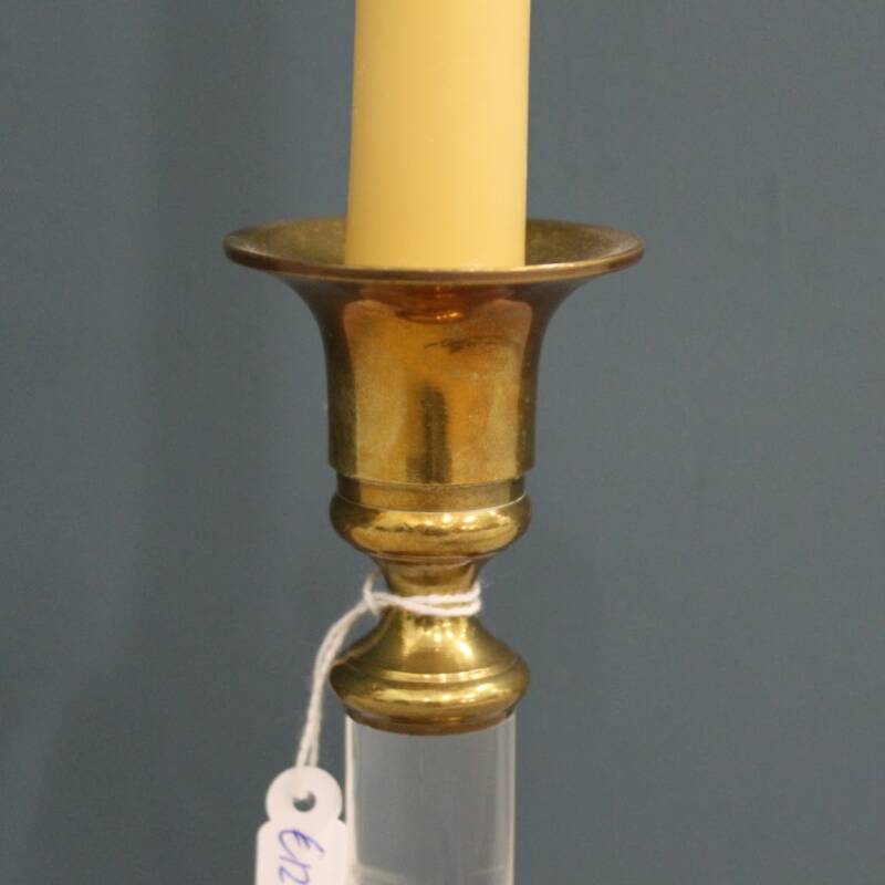 Vintage kandelaar - messing en glas
