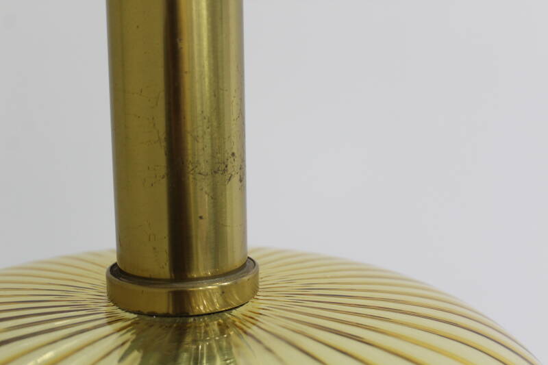 Vintage pendant lamp - brass amber colored 70s | 01040