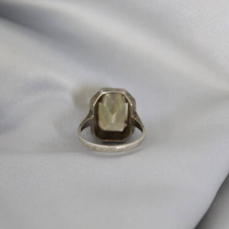 Vintage Silberring, Citrin