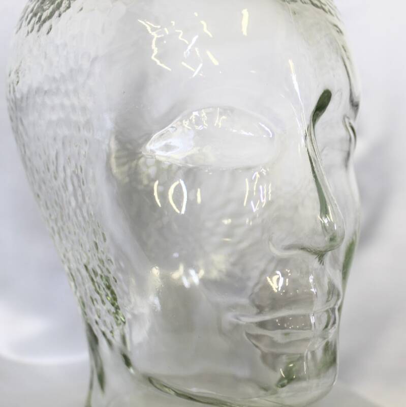 Vintage glass head - transparent