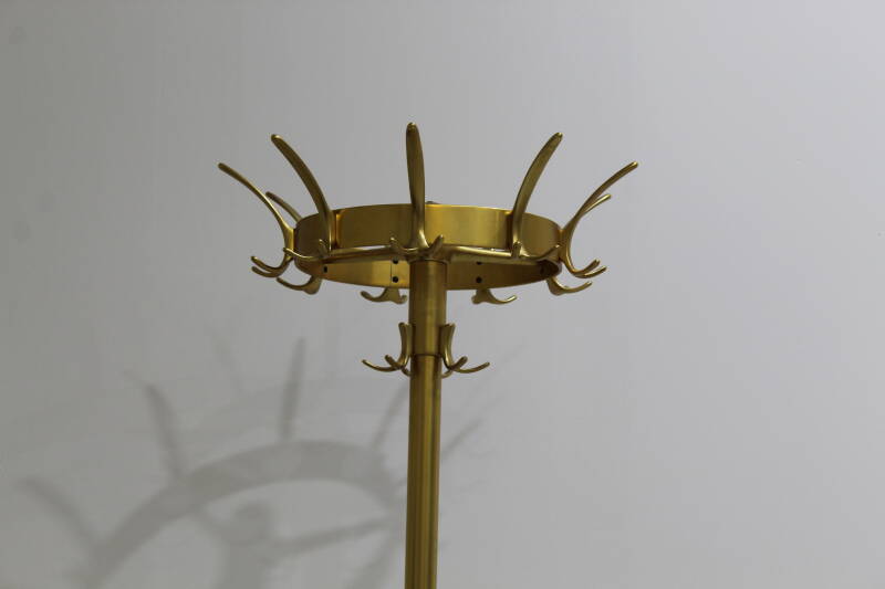 Vintage standing coat rack, wardrobe - brass | 01106