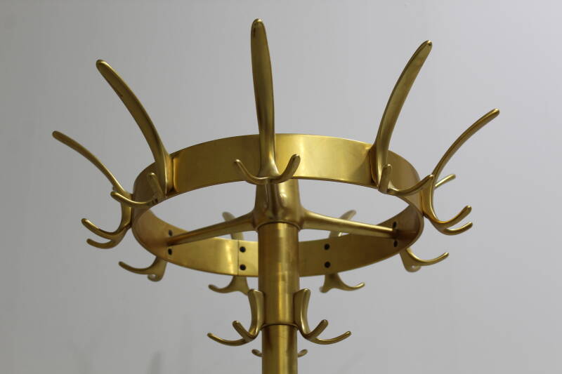 Vintage standing coat rack, wardrobe - brass | 01106