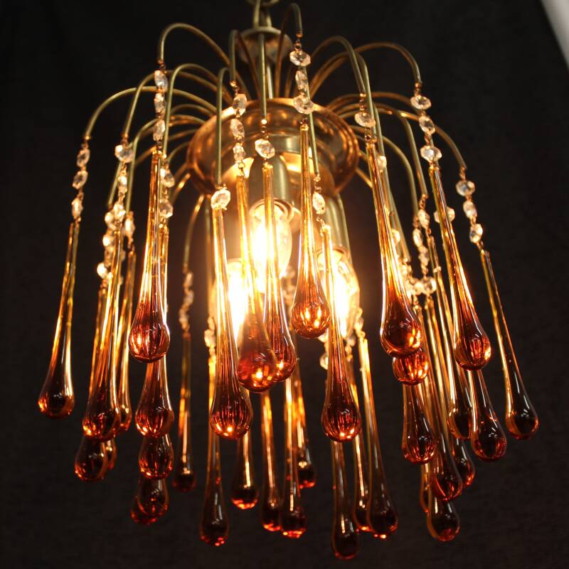Vintage teardrop lamp - amber