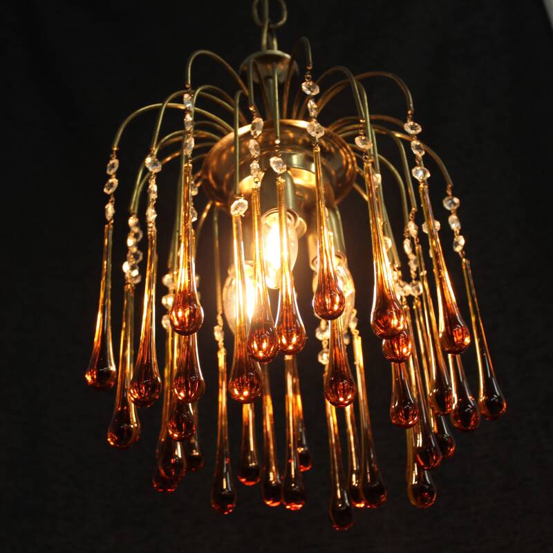 Vintage teardrop lamp - amber