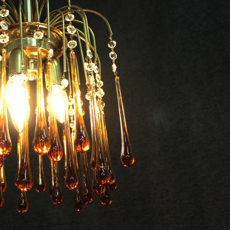 Vintage teardrop lamp - amber