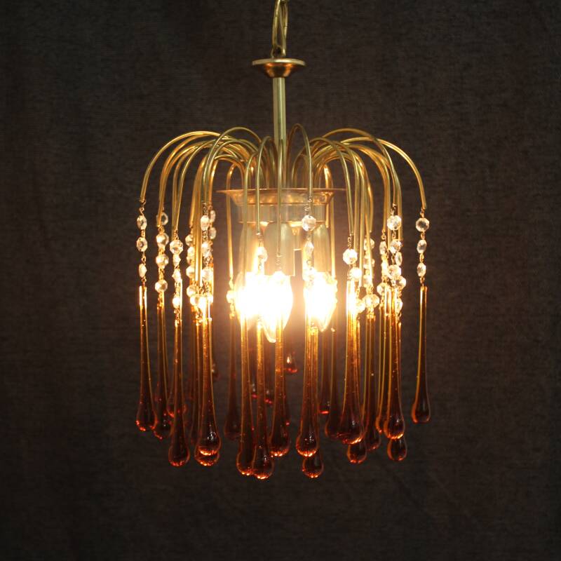 Vintage teardrop lamp - amber