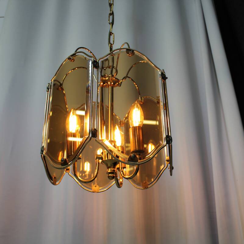 Vintage smoked glass lamp