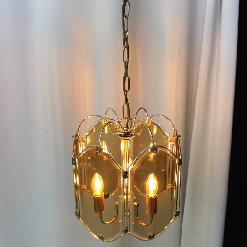 Vintage smoked glass lamp