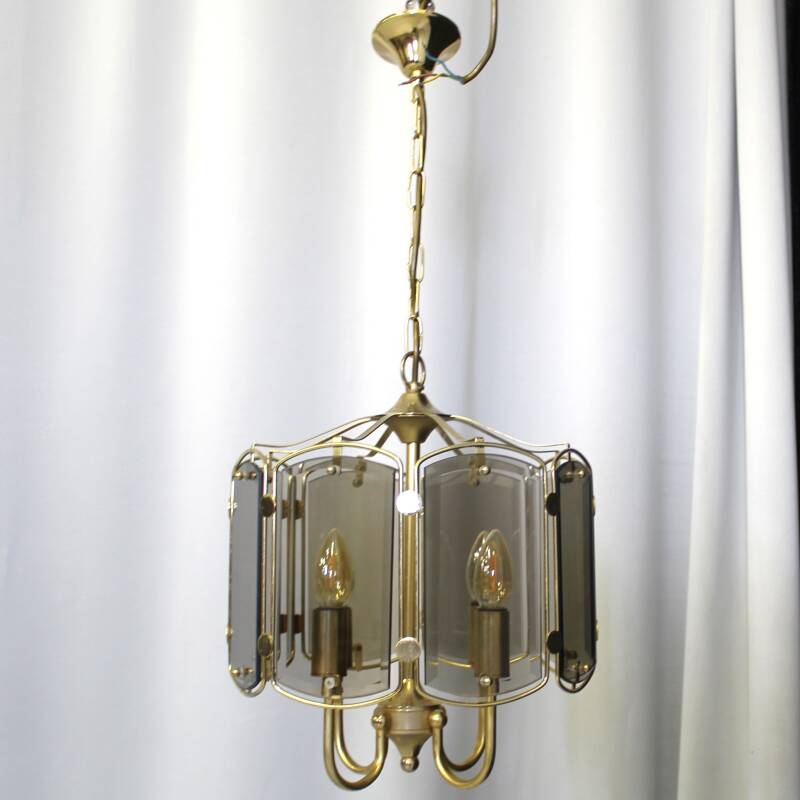 Vintage smoked glass lamp