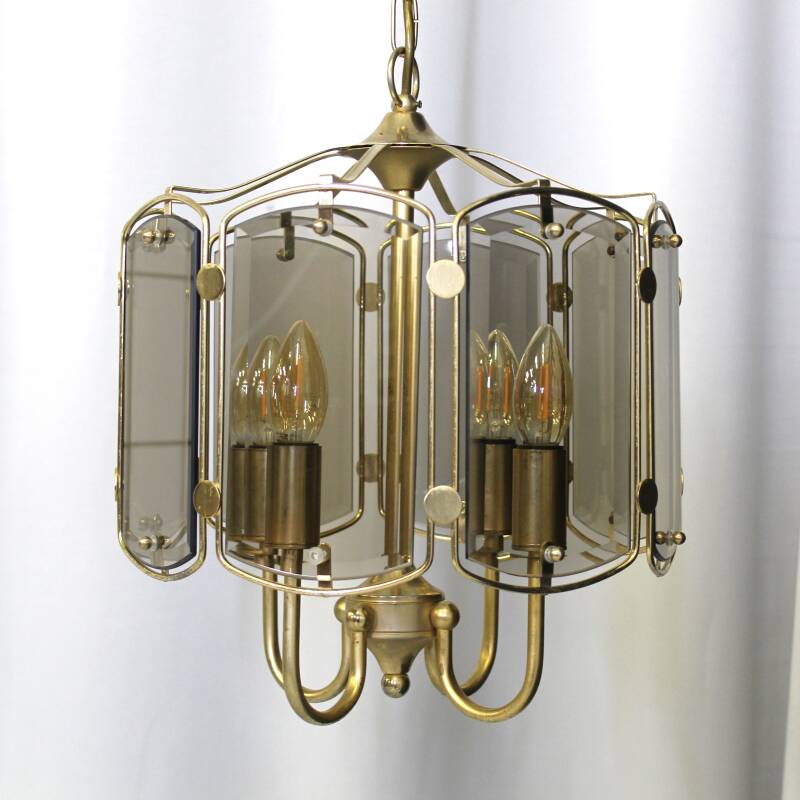 Vintage smoked glass lamp