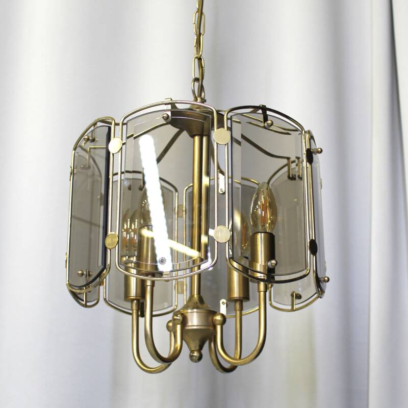 Vintage smoked glass lamp