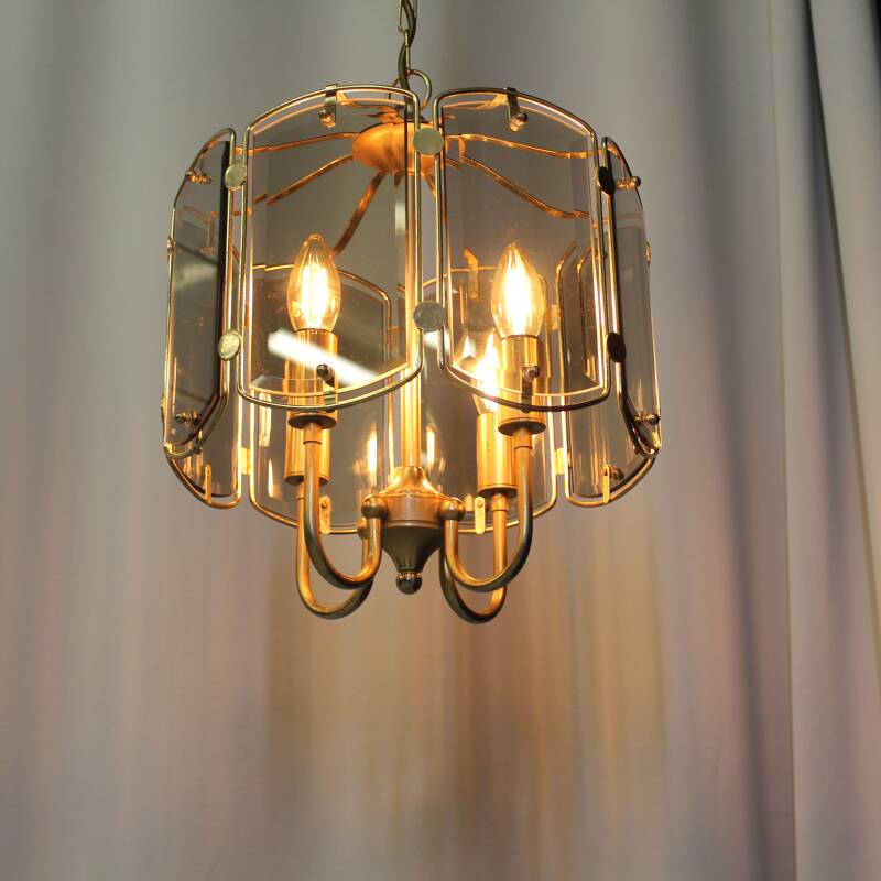 Vintage smoked glass lamp