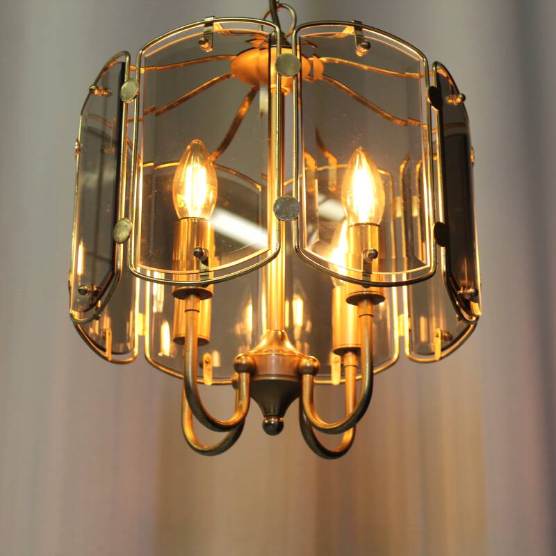 Vintage smoked glass lamp