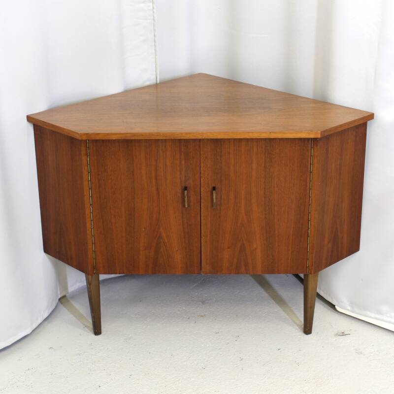 Vintage hoekkast, audiomeubel