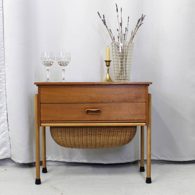 Vintage Swedish sewing cabinet, side table