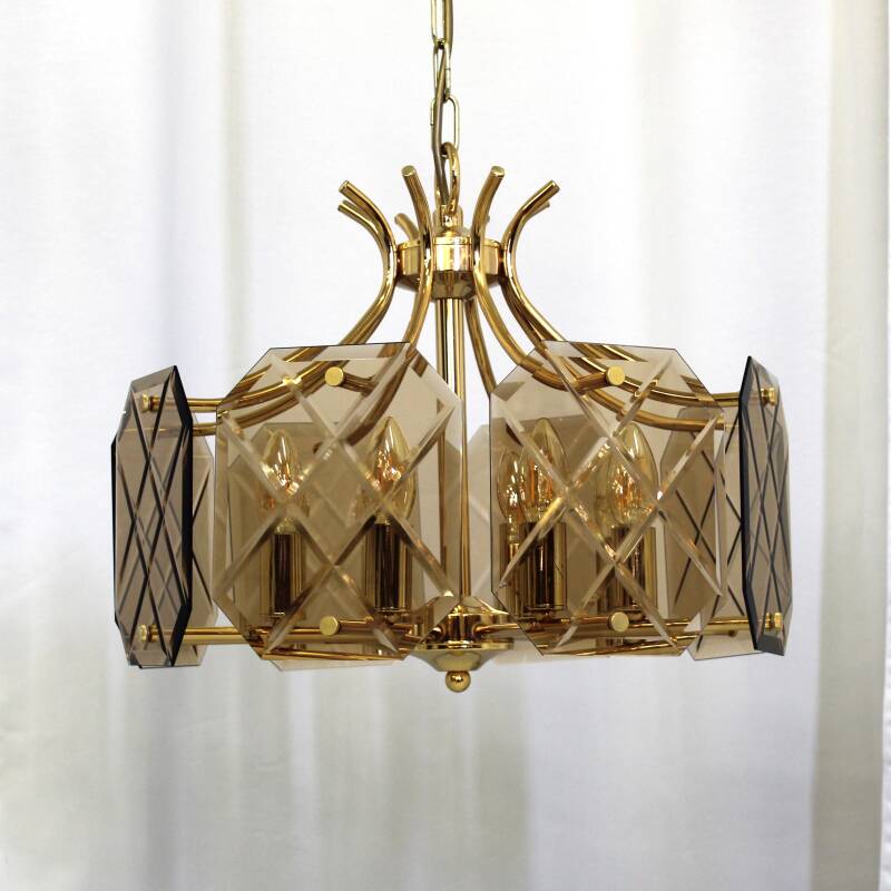 Vintage smoked glass lamp