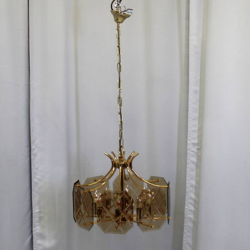 Vintage smoked glass lamp