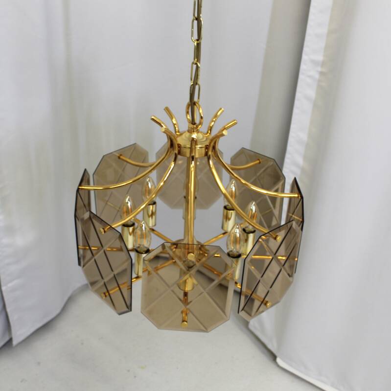 Vintage smoked glass lamp