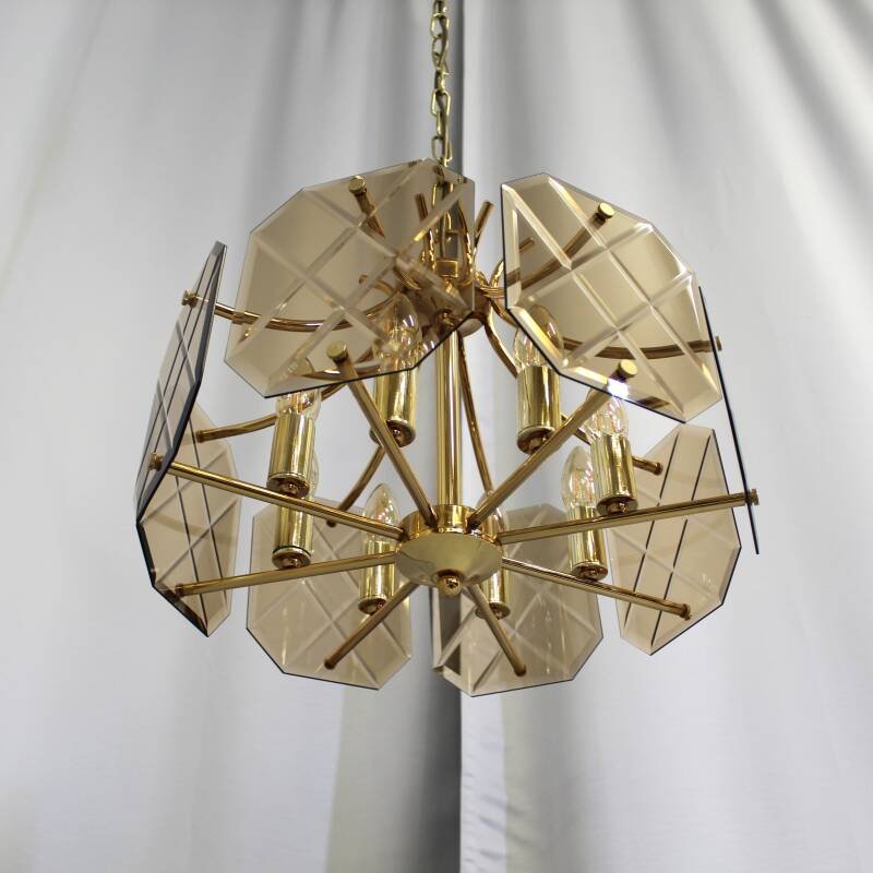 Vintage smoked glass lamp