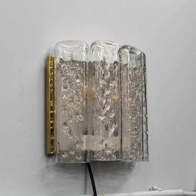 Vintage DORIA wandlamp - iced glass