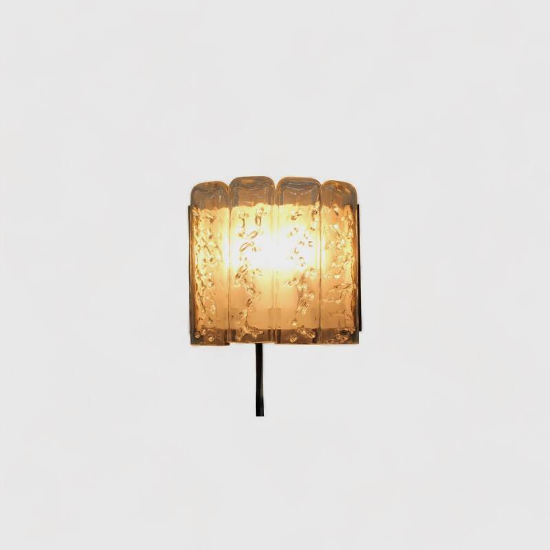 Vintage DORIA wandlamp - iced glass