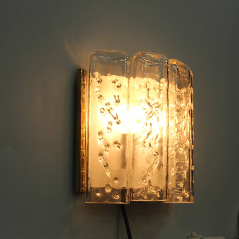 Vintage DORIA wandlamp - iced glass