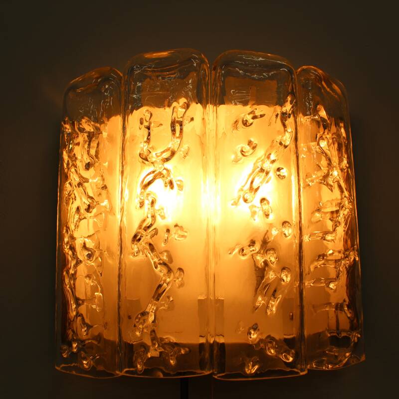 Vintage DORIA wandlamp - iced glass