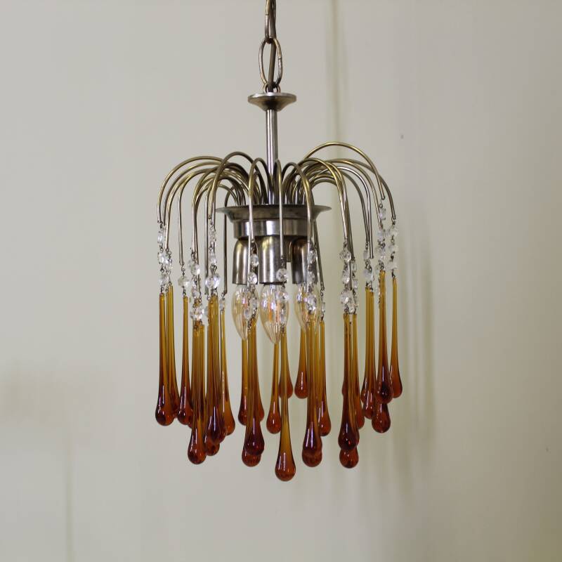 Vintage teardrop lamp - amber