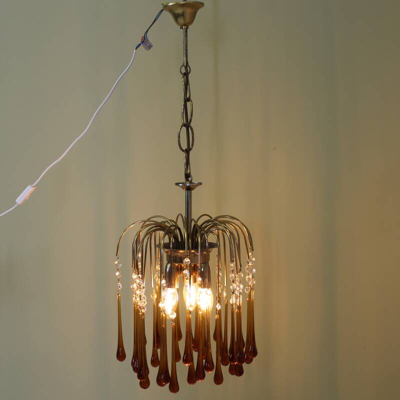 Vintage teardrop lamp - amber